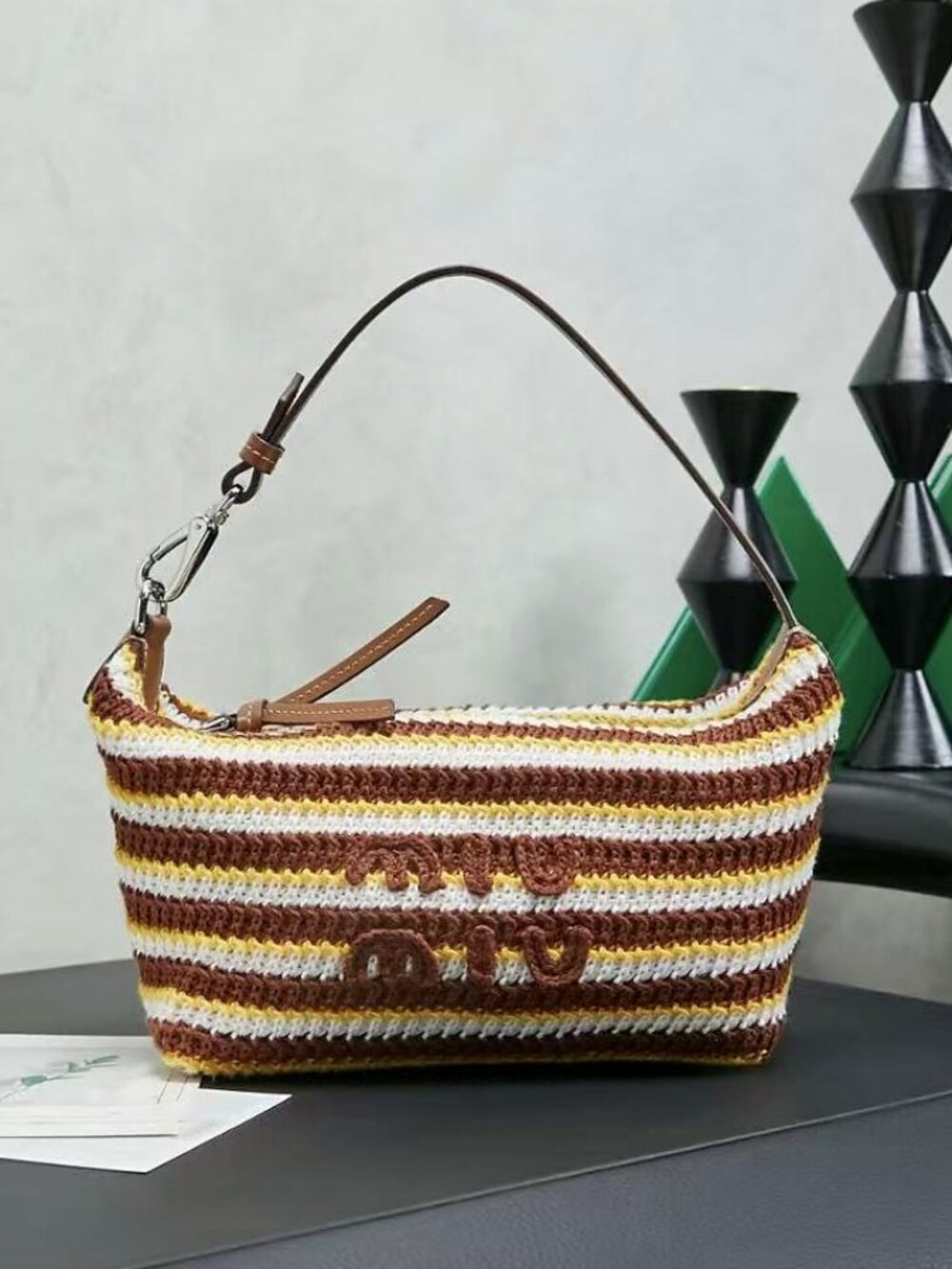 Miu Miu Vintage Tone Knit Shoulder Bag